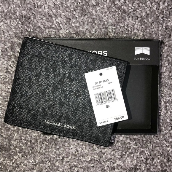 Michael Kors Andy Slim Billfold Bi Fold Card Leather Mens Card Wallet Black - Picture 6 of 7